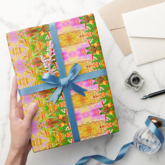 Kleurig kerstraar patroon cadeaupapier