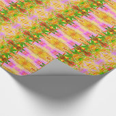 Kleurig kerstraar patroon cadeaupapier (Hoek)