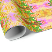 Kleurig kerstraar patroon cadeaupapier (Rol Hoek)