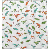 Kleurig kikkerpatroon douchegordijn (Voorkant)