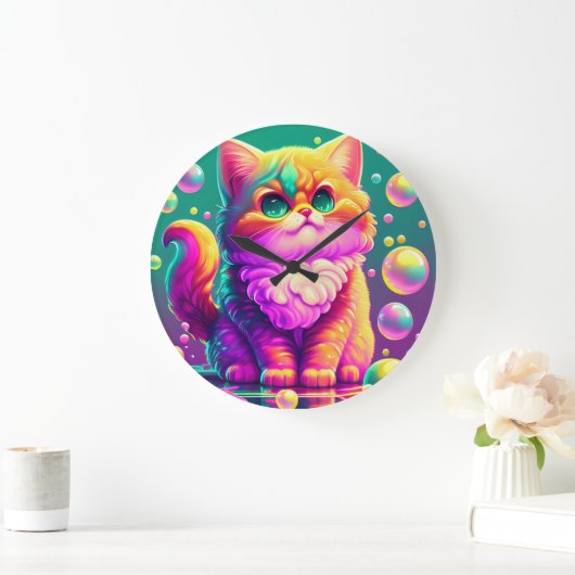 Kleurig Kitten Grote Klok (Huis)