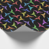 Kleurig klein vliegend pottendoekje cadeaupapier (Hoek)