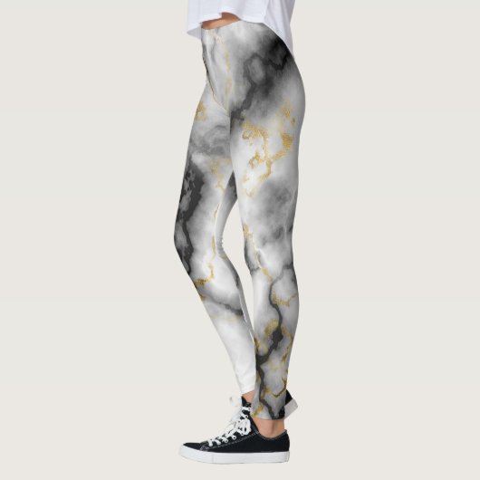 kleurig, kleurrijk, grijs goudkleurig patroon leggings (Links)