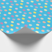 Kleurig kleurstofpatroon op helder blauw cadeaupapier (Hoek)