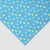 Kleurig kleurstofpatroon op helder blauw tissuepapier (Detail)