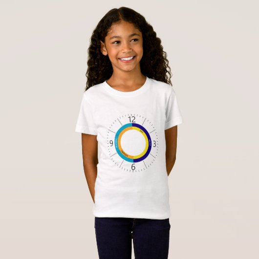 Kleurig klokgezicht t-shirt (Voorkant volledig)