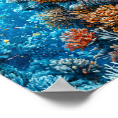 Kleurig koraalrif onder water oceaan natuur poster (Hoek)
