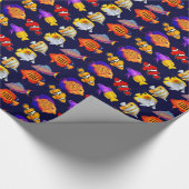 Kleurig koraalrif — vispakpapier cadeaupapier (Hoek)