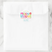 Kleurig leuk Merry & Bright kerstcadeau Ronde Sticker (Tas)
