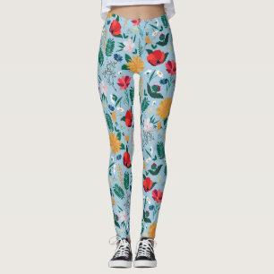  kleurig, licht blauw ontwerp leggings