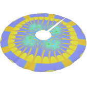 Kleurig lichtblauw en geel fractal kerstboom rok (Gekanteld)