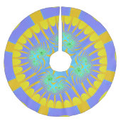 Kleurig lichtblauw en geel fractal kerstboom rok (Voorkant)