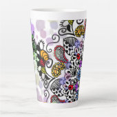 Kleurig lijnontwerp, latte mok (Voorkant)