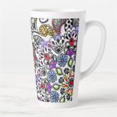 Kleurig lijnontwerp, latte mok (Rechts)