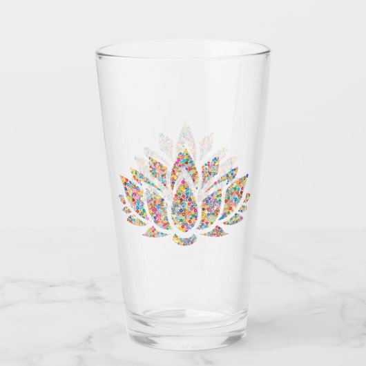 Kleurig Lotus Flower Design Drink glas (Voorkant)
