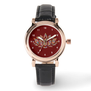 Kleurig Lotus Flower Design Watch Horloge