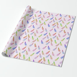 Kleurig Lupine wildbloembrei-boho-patroon Cadeaupapier