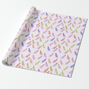 Kleurig Lupine wildbloembrei-boho-patroon Cadeaupapier