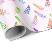 Kleurig Lupine wildbloembrei-boho-patroon Cadeaupapier (Rol Hoek)