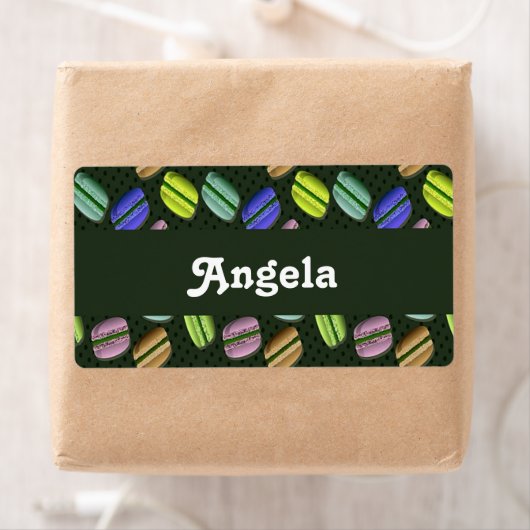 Kleurig macaronnetpatroon etiket (Insitu)