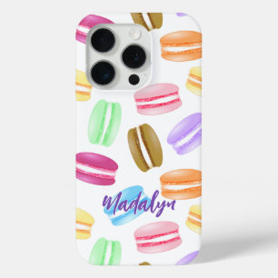 kleurig macaronpatroon iPhone 15 pro case