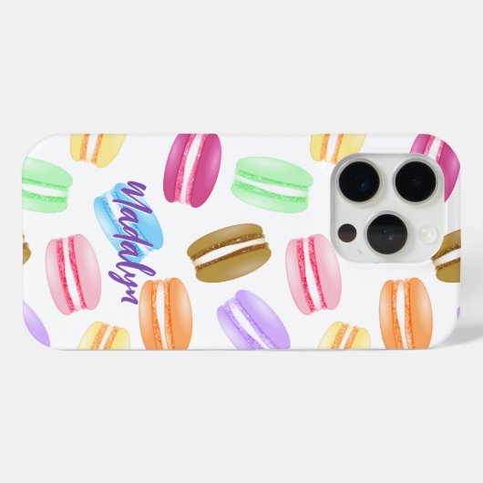 kleurig macaronpatroon Case-Mate iPhone case (Achterkant (horizontaal))