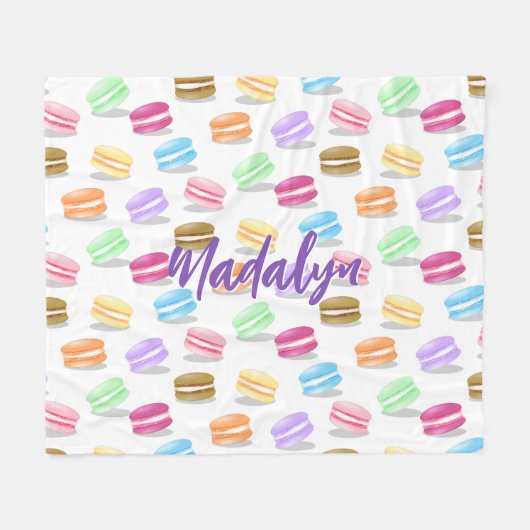 kleurig macaronpatroon fleece deken (Voorkant (Horizontaal))