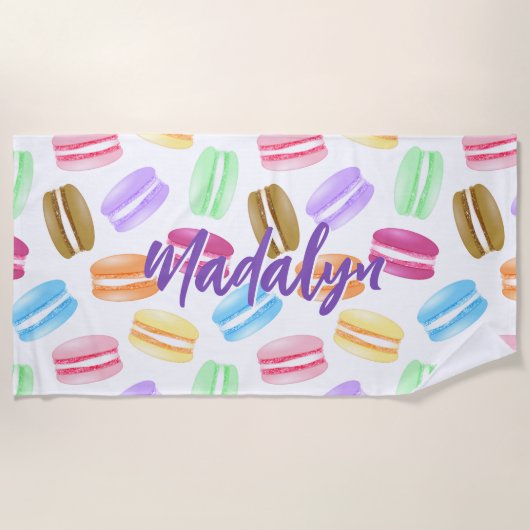 kleurig macaronpatroon strandlaken (Voorkant)