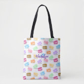 kleurig macaronpatroon tote bag (Voorkant)