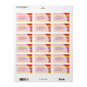 Kleurig magenta Zig Zag Pattern Mod Waves Adres Etiket (Full Sheet)