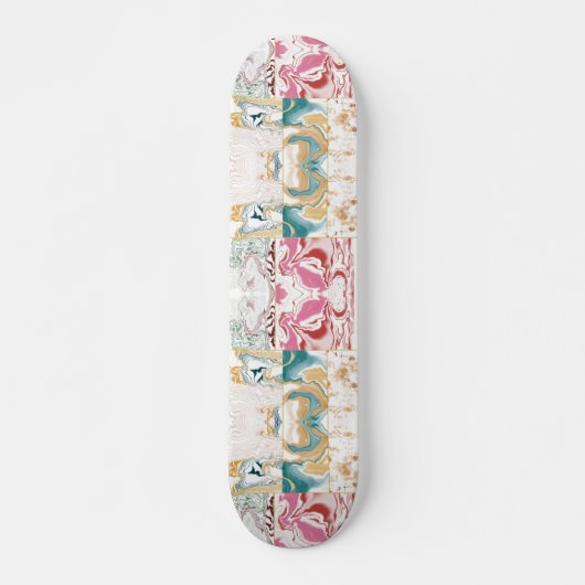 Kleurig marmerpatroon persoonlijk skateboard (Voorkant)