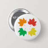 Kleurig mazelbladpatroon ronde button 5,7 cm (Voorkant /achterkant)