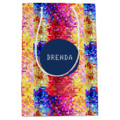 Kleurig meetkundig patroon van de disco glitter medium cadeauzakje (Voorkant)