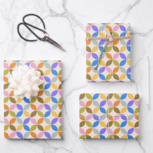Kleurig middeleeuwse moderne geometrische patronen inpakpapier vel