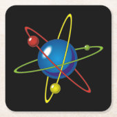 Kleurig model van de Atom Kartonnen Onderzetters (Voorkant)