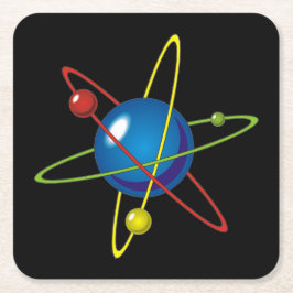 Kleurig model van de Atom Kartonnen Onderzetters