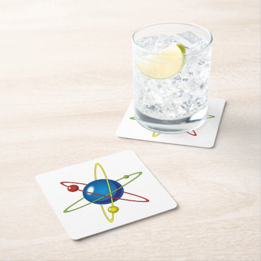 Kleurig model van de Atom Kartonnen Onderzetters (Insitu)