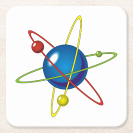 Kleurig model van de Atom Kartonnen Onderzetters