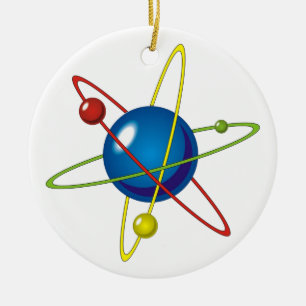 Kleurig model van de Atom Keramisch Ornament