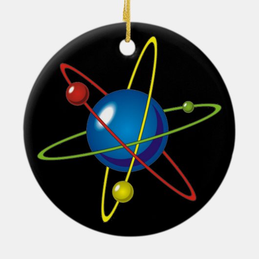 Kleurig model van de Atom Keramisch Ornament (Achterkant)