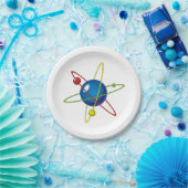 Kleurig model van de Atom Papieren Bordje (Feest)
