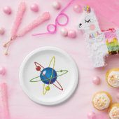 Kleurig model van de Atom Papieren Bordje (Feest)