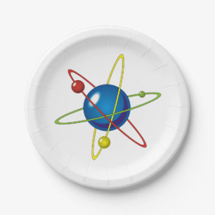 Kleurig model van de Atom Papieren Bordje