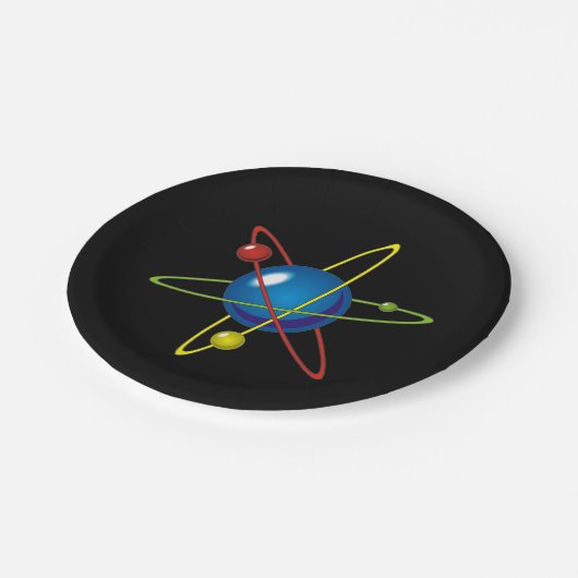 Kleurig model van de Atom Papieren Bordje (Gekanteld)