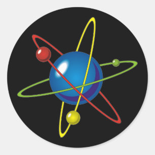 Kleurig model van de Atom Ronde Sticker