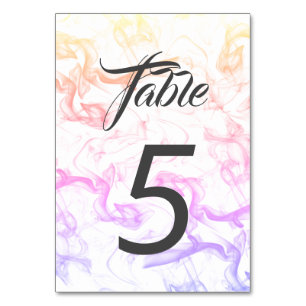 Kleurig mokey Mist Background Table Number Kaart