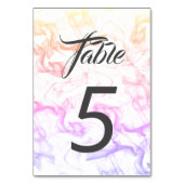 Kleurig mokey Mist Background Table Number Kaart (Voorkant)