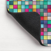 Kleurig mozaïekgeometrisch vierkantspatroon muismat (Hoek)