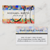 Kleurig mozaïekmonogram #2 visitekaartje (Voorkant / Achterkant)