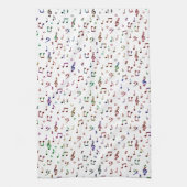 Kleurig muziekpatroon theedoek (Verticaal)